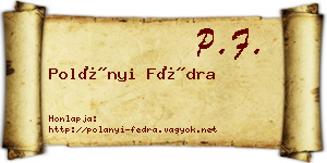 Polányi Fédra névjegykártya